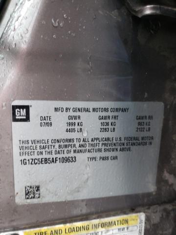 1G1ZC5EB5AF109633 - 2010 CHEVROLET MALIBU 1LT 灰色 照片 12