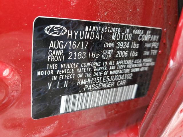 KMHH35LE5JU034102 - 2018 HYUNDAI ELANTRA GT RED photo 12