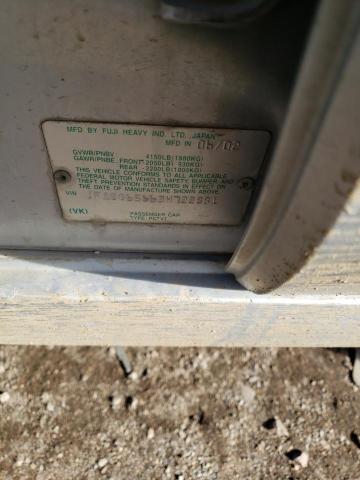 JF1SG65663H722881 - 2003 SUBARU FORESTER 2.5XS ვერცხლისფერი ფოტო 12