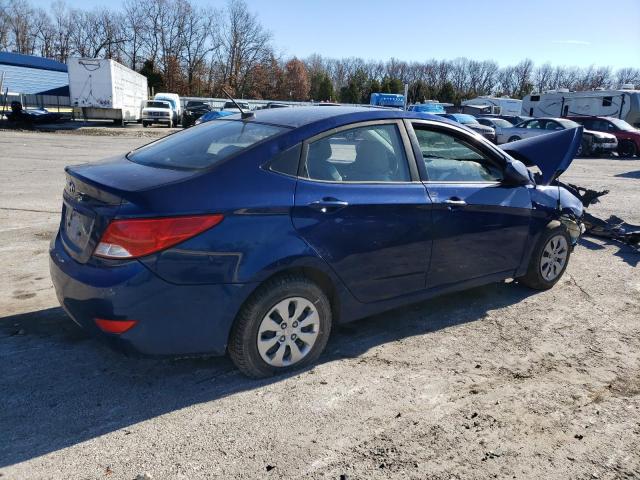 KMHCT4AE5GU998036 - 2016 HYUNDAI ACCENT SE BLUE photo 3