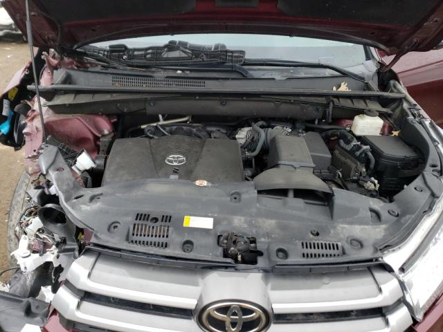 5TDJZRFH3KS746809 - 2019 TOYOTA HIGHLANDER SE BURGUNDY photo 12