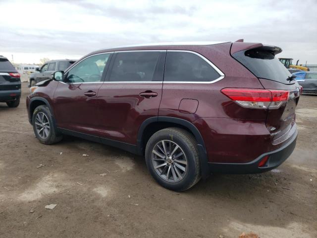 5TDJZRFH3KS746809 - 2019 TOYOTA HIGHLANDER SE BURGUNDY photo 2