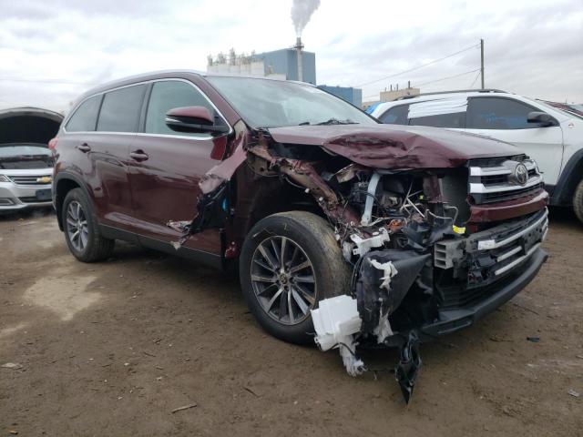 5TDJZRFH3KS746809 - 2019 TOYOTA HIGHLANDER SE BURGUNDY photo 4