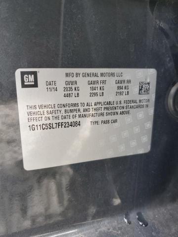 1G11C5SL7FF234084 - 2015 CHEVROLET MALIBU 1LT ნაცრისფერი ფოტო 12