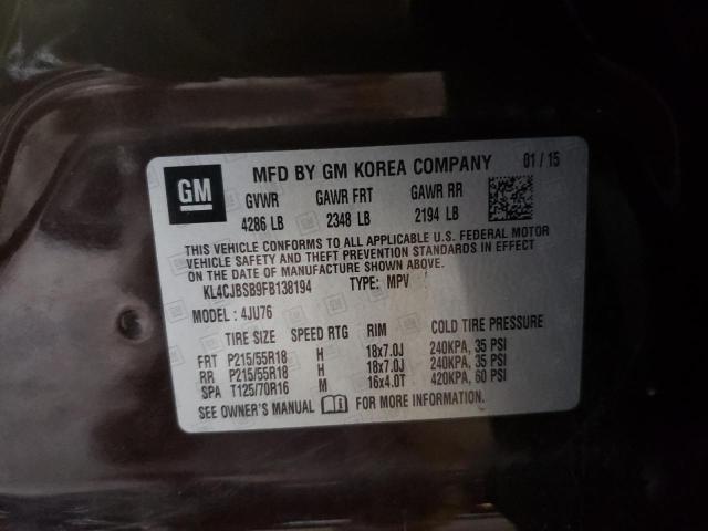 KL4CJBSB9FB138194 - 2015 BUICK ENCORE CONVENIENCE ბურგუნდია ფოტო 13