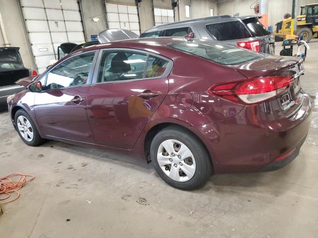 3KPFL4A78HE098184 - 2017 KIA FORTE LX BURGUNDY photo 2