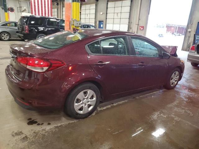 3KPFL4A78HE098184 - 2017 KIA FORTE LX BURGUNDY photo 3