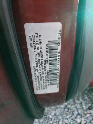 4S3BE635137214284 - 2003 SUBARU LEGACY L MAROON photo 12