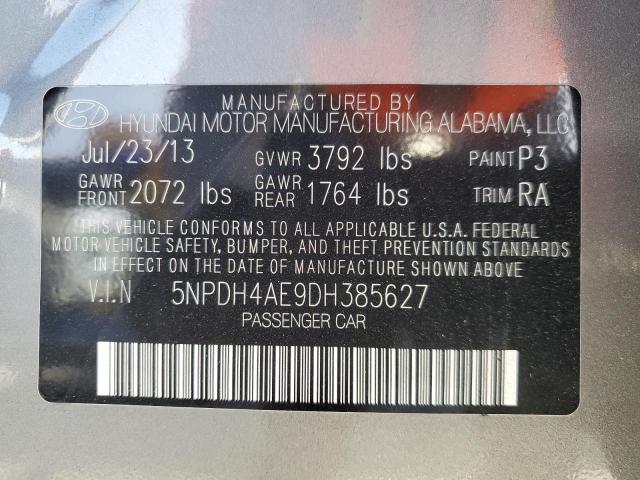 5NPDH4AE9DH385627 - 2013 HYUNDAI ELANTRA GLS GRAY photo 13