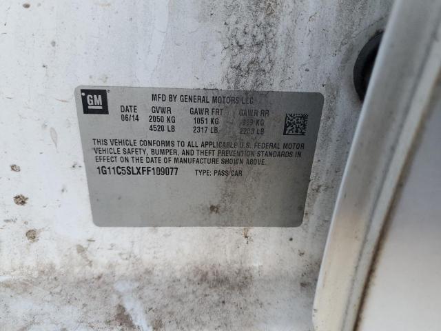 1G11C5SLXFF109077 - 2015 CHEVROLET MALIBU 1LT 白色 照片 12