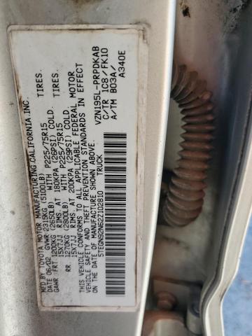 5TEGN92N62Z102810 - 2002 TOYOTA TACOMA DOUBLE CAB PRERUNNER TAN photo 12