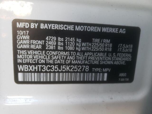 WBXHT3C35J5K25278 - 2018 BMW X1 XDRIVE28I WHITE photo 14