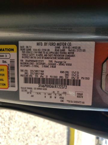 3FA6P0HD6ER122372 - 2014 FORD FUSION SE CHARCOAL photo 12