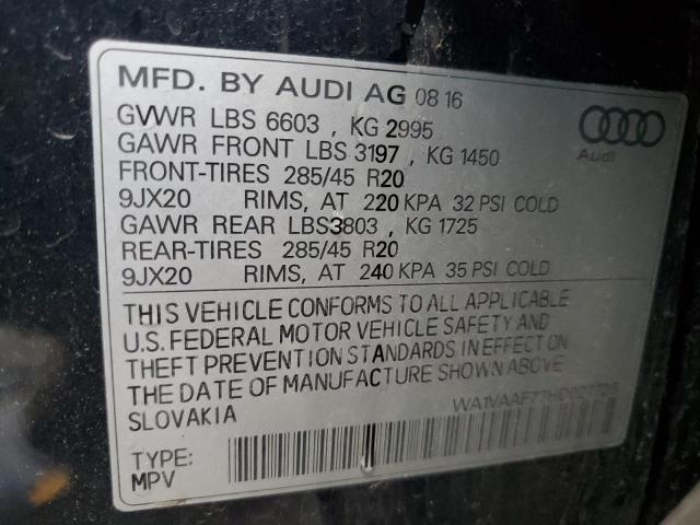 WA1VAAF77HD027725 - 2017 AUDI Q7 PRESTIGE BLACK photo 14