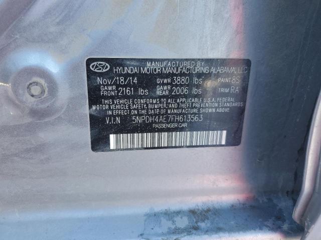 5NPDH4AE7FH613563 - 2015 HYUNDAI ELANTRA SE SILVER photo 12