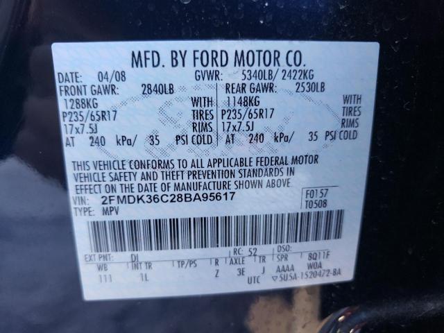 2FMDK36C28BA95617 - 2008 FORD EDGE SE BLUE photo 12