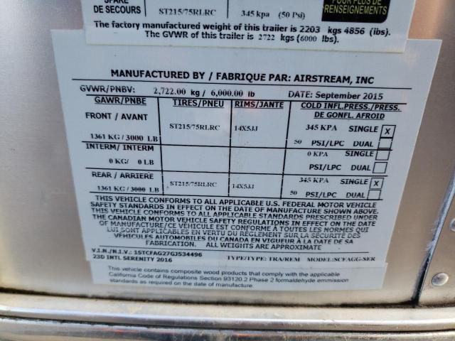 1STCFAG27GJ534496 - 2016 AIRS INTERNATIO 银色 照片 10