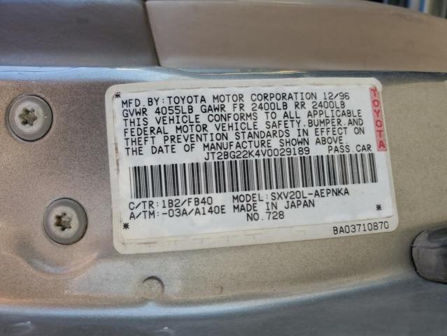 JT2BG22K4V0029189 - 1997 TOYOTA CAMRY LE GRAY photo 12