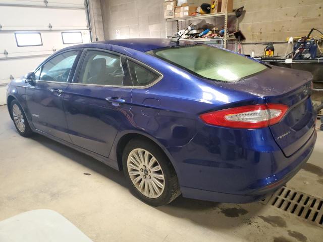 3FA6P0LU0DR283922 - 2013 FORD FUSION SE HYBRID BLUE photo 2