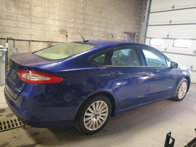 3FA6P0LU0DR283922 - 2013 FORD FUSION SE HYBRID BLUE photo 3