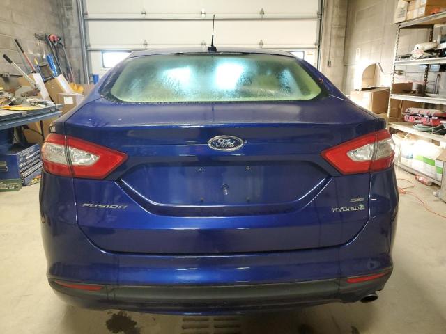 3FA6P0LU0DR283922 - 2013 FORD FUSION SE HYBRID BLUE photo 6