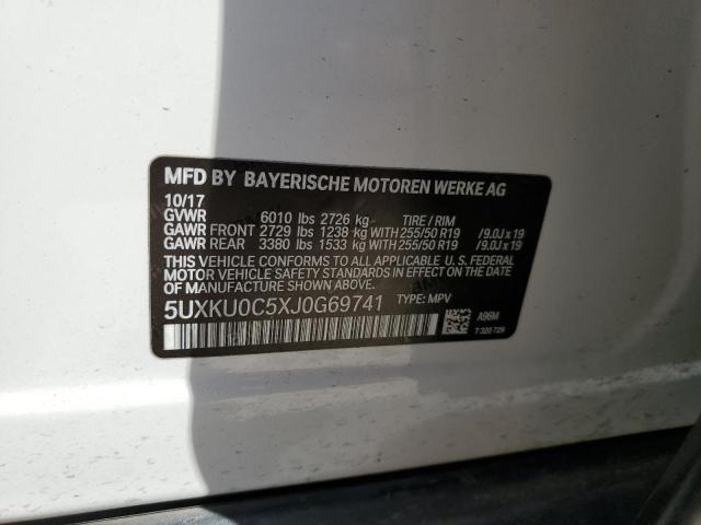 5UXKU0C5XJ0G69741 - 2018 BMW X6 SDRIVE35I WHITE photo 14