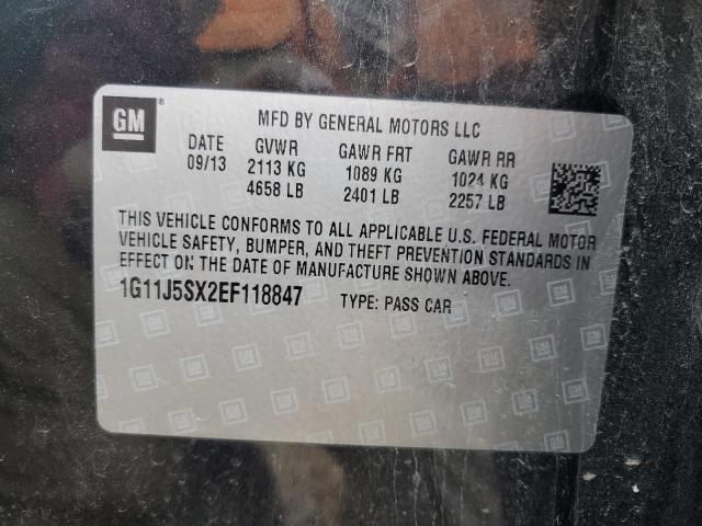 1G11J5SX2EF118847 - 2014 CHEVROLET MALIBU LTZ BLACK photo 12