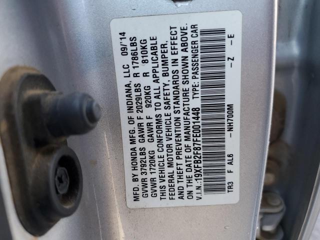 19XFB2F87FE001448 - 2015 HONDA CIVIC EX SILVER photo 12