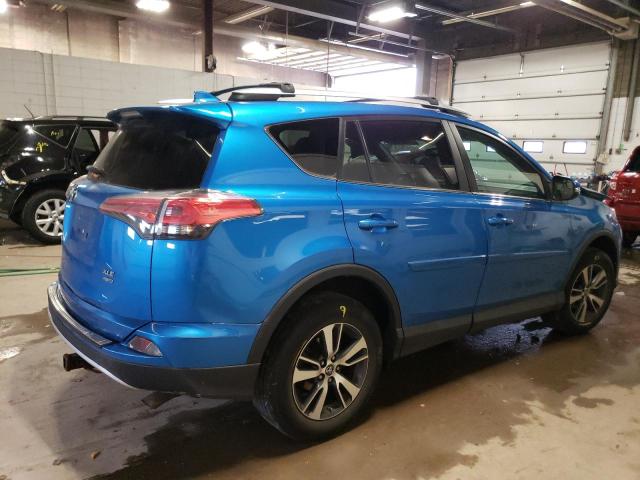 2T3RFREV3GW491538 - 2016 TOYOTA RAV4 XLE BLUE photo 3