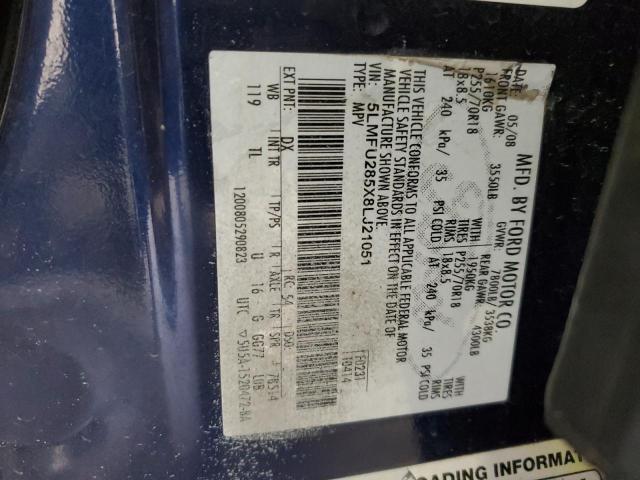 5LMFU285X8LJ21051 - 2008 LINCOLN NAVIGATOR ლურჯი ფოტო 13