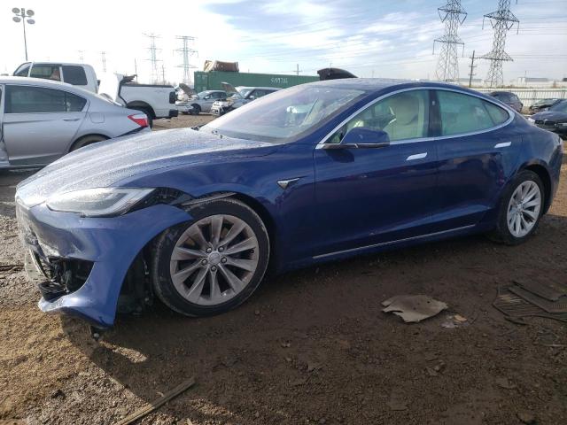 5YJSA1E21HF213252 - 2017 TESLA MODEL S ლურჯი ფოტო 1