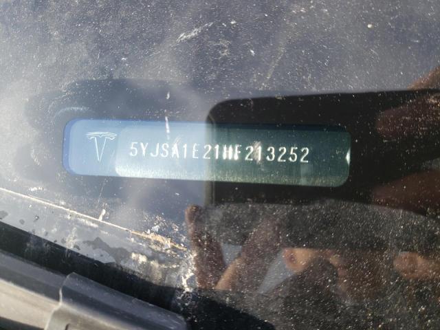 5YJSA1E21HF213252 - 2017 TESLA MODEL S ლურჯი ფოტო 12