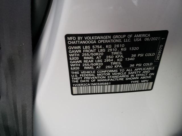 1V2ER2CA1MC595861 - 2021 VOLKSWAGEN ATLAS SEL WHITE photo 12