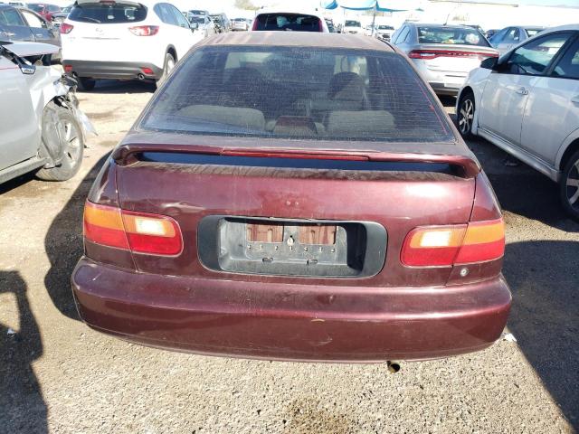 JHMEG8645NS003738 - 1992 HONDA CIVIC DX MAROON photo 6