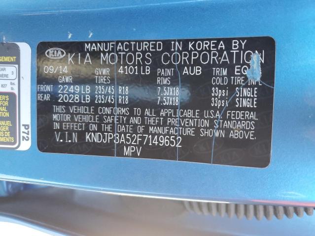 KNDJP3A52F7149652 - 2015 KIA SOUL + BLUE photo 12