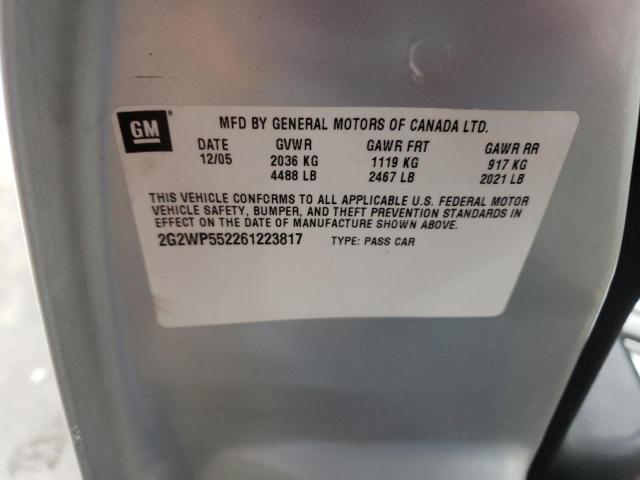 2G2WP552261223817 - 2006 PONTIAC GRAND PRIX 银色 照片 12