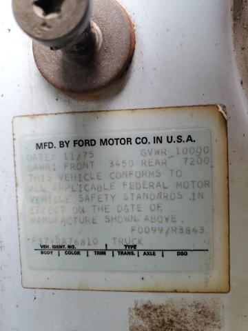 F37YRA76810 - 1976 FORD FLATBED BLUE photo 10