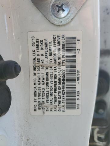 19XFB2F99DE045022 - 2013 HONDA CIVIC EXL თეთრი ფოტო 12