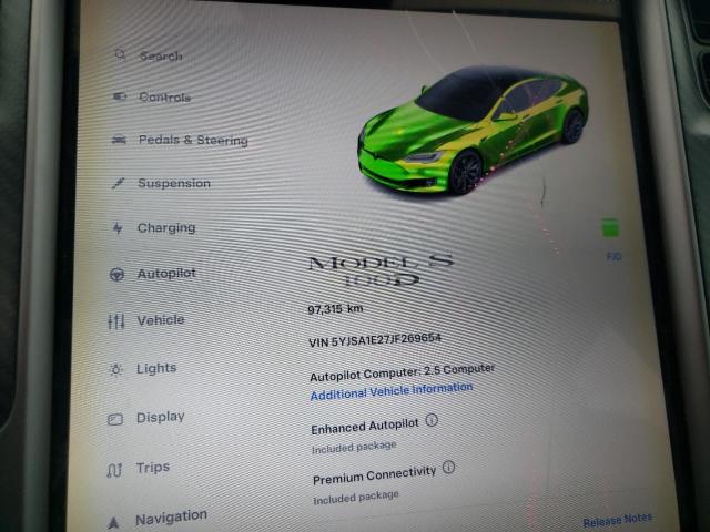 5YJSA1E27JF269654 - 2018 TESLA MODEL S Մոխրագույն լուսանկար 9