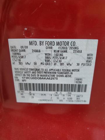 1FMCU0DG9AKA62975 - 2010 FORD ESCAPE XLT RED photo 13