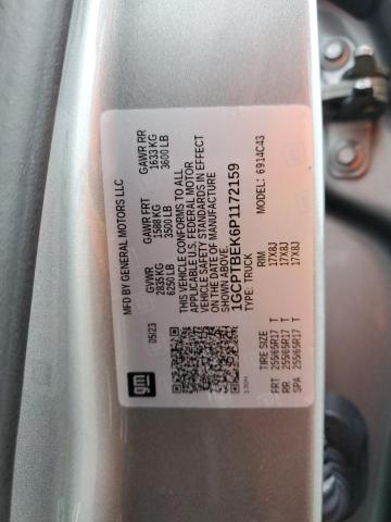 1GCPTBEK6P1172159 - 2023 CHEVROLET COLORADO SILVER photo 12