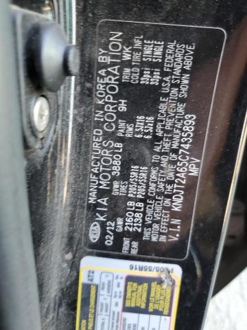 KNDJT2A65C7435893 - 2012 KIA SOUL + BLACK photo 12