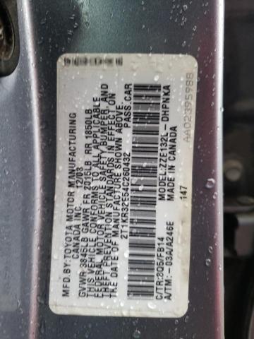 2T1KR32E54C260432 - 2004 TOYOTA COROLLA MA XR BLUE photo 12