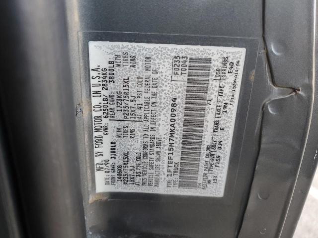 1FTEF15H7MKA00984 - 1991 FORD F150 GRAY photo 12