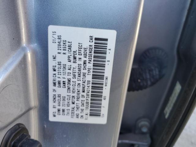 19UUB1F3XFA014799 - 2015 ACURA TLX SILVER photo 12