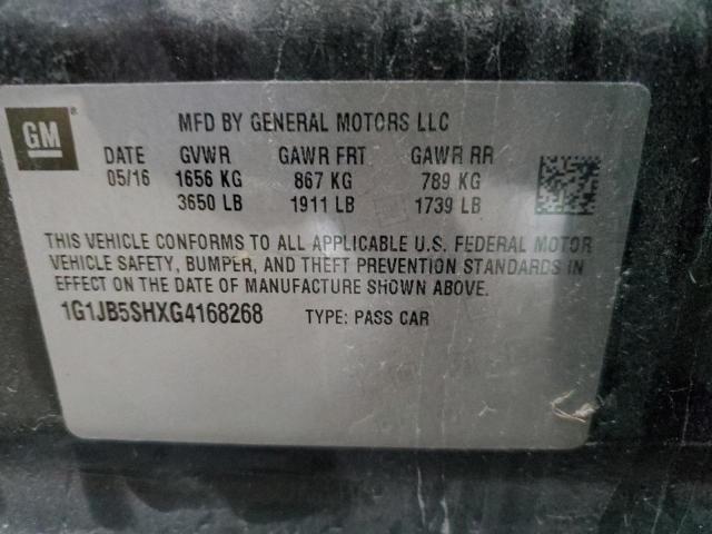 1G1JB5SHXG4168268 - 2016 CHEVROLET SONIC LS CHARCOAL photo 12