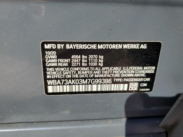 WBA73AK03M7G99386 - 2021 BMW 228XI Gris foto 12