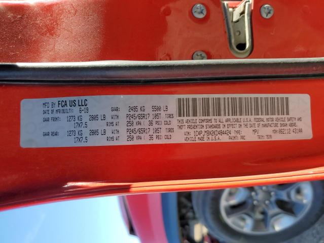 1C4PJMBX2KD484424 - 2019 JEEP CHEROKEE TRAILHAWK RED photo 13