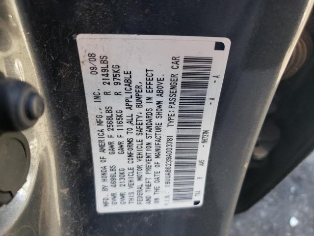 19UUA86239A003781 - 2009 ACURA TL GRAY photo 12