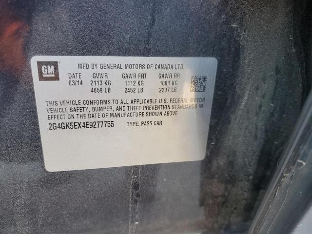 2G4GK5EX4E9277755 - 2014 BUICK REGAL BLACK photo 12